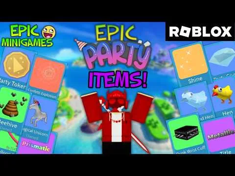 ALL Tiers 1-30 Epic Party Prizes In Roblox Epic Minigames!